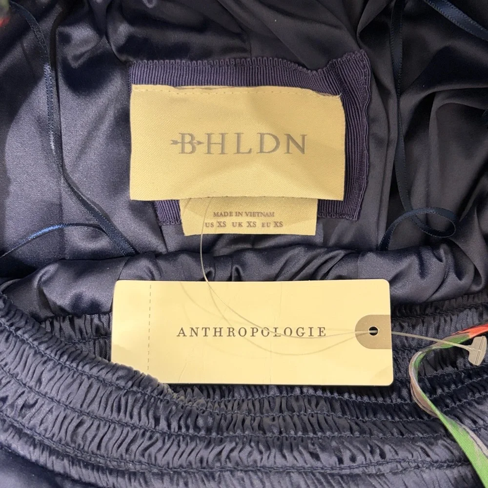 NWT Anthropologie BHLDN Sophia Apron-Top Jacquard Floral Midi Dress - size XS - Picture 5 of 8